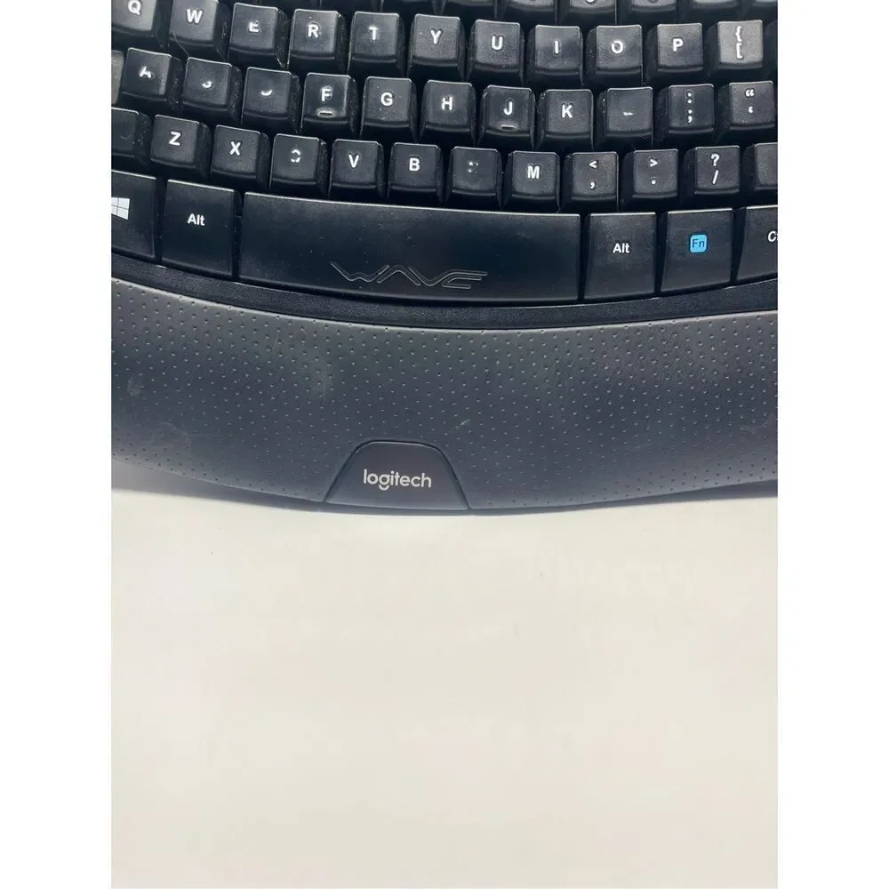 Logitech Wireless Wave K350 Keyboard - No USB Receiver Dongle Ergonomic Black